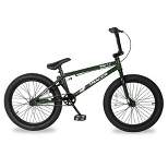 TRACER Edge 3.0 20 Inch Hi-Ten Steel Framed Freestyle BMX Beginners Bike for Child or Adult Riders 5 Feet to 6 Feet 2 Inches Tall, Matte Green