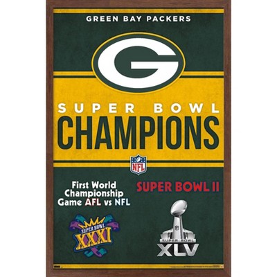 Trends International Nfl Green Bay Packers - Champions 23 Framed Wall ...