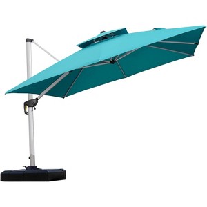 PURPLE LEAF 10ft Patio Umbrella Outdoor Square Double-Top Aluminum Umbrella Cantilever Patio Umbrella for Garden Deck Pool Patio - 1 of 4