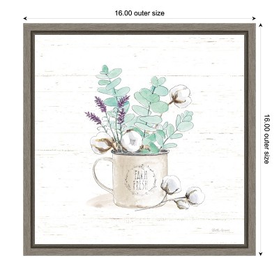 Farm Fresh Eucalyptus and Cotton Bouquet Canvas Wall Art