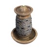 Teamson Home Outdoor Cobblestone and Sphere Waterfall Fountain with LED Lights, Gray - 4 of 4