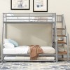 Twin Over Full Metal Bunk Bed with Trundle and Storage Staircase - 3 of 4