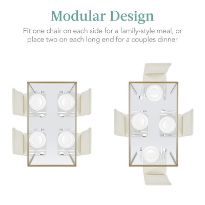 Modern 5-Piece Glass Dining Set with Faux Leather Chairs