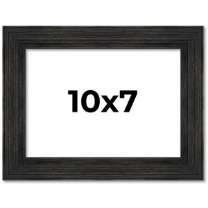 PosterPalooza | 10x7 Wide Barnwood Picture Frame, UV Acrylic, 6 Finishes - Grey, Brown, White, and Black - 1 of 4
