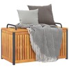 vidaXL Patio Cushion Box - Solid Acacia Wood and Steel - Garden/Outdoor Storage - 33.5"x17.7"x20.9" - Weather-Resistant - 4 of 4
