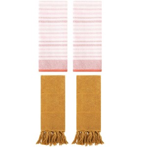REGALWOVEN 4 Pcs Cotton Soft Absorbent Home Bathroom Decorative Hand Towel - 1 of 4