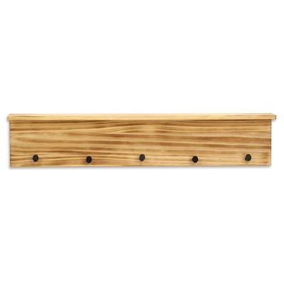 Cheung's Aldervale Wood & Metal 5 Hook Hanger & Shelf