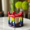 Slickblue Circle of Friends Soapstone Sculpture – 3-Inch Hand-Painted Multicolor Art Piece, Comfort Gift - 2 of 3