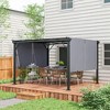 Outsunny Outdoor Retractable Pergola Canopy with Sun Shade Unique Design Canopy Patio Metal Shelter for Garden Porch Beach - 3 of 4