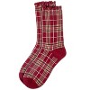 Memoi Women's Classic Plaid Lettuce Edge Crew Socks - 3 of 3