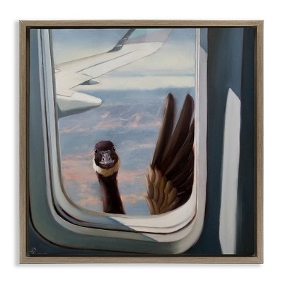 Stupell Industries Goose in Airplane Window Scene, 18" x 18"