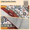 Machine Washable Vintage Area Rug - Low Pile Ultra-Thin Soft Carpet, Non-Slip Non-Shedding Accent Rug for Living Room, Bedroom, Entryway - 3 of 4