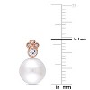 EVERLY JEWELRY | 10K Gold Freshwater Pearl Gemstone and Diamond Accent Drop Earrings - Multiple Metal Color Options. - 3 of 4