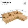 VYNXARIA 87*61"Modern L-shaped Corduroy Sofa with Reversible Chaise,4-seat Upholstered Convertible Sleeper Couch with Pillows - 4 of 4