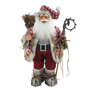 Season's Designs 24In Red And Grey Woodlands Santa W/ Fur - 1 of 1
