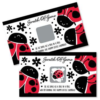 Big Dot of Happiness Happy Little Ladybug - Baby Shower or Birthday Party Game Scratch Off Cards - 22 Count