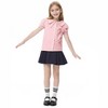 Girls Short Sleeve Peter Pan Blouse Puff Sleeve Button Down Shirt School Uniform Blouse 3-12 Years - 3 of 3