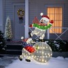 LuxenHome Snowman and Snowman on Ornament Outdoor Holiday Decoration Set with Lights White, Green, Red, Blue, Black - 3 of 4