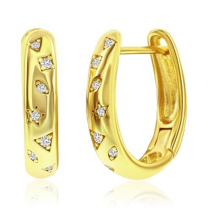 Donatello Gian Sterling Silver Yellow Crystal Huggie Earrings - 1 of 1