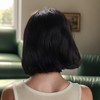 Unique Bargains Women's Straight Long Hair Wig 13x4in 180 Real Human Hair Black 1 Pc - 3 of 4
