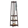 Akoasm 72 in. H Wood Coat Rack with 3-Tier Storage Shelves For Bedroom & Living Room-Brown - 4 of 4