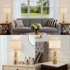GTCLIGHTING Modern Gold Table Lamp for Living Room,32" Metal Round Bedside Lamps with White Fabric Shade for Bedroom End Table Nightstand - 4 of 4