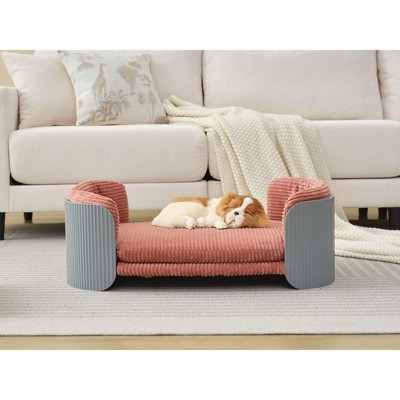 Gulches Gray Pink Pet Bed - Scandinavian Style Elevated Cat Couch