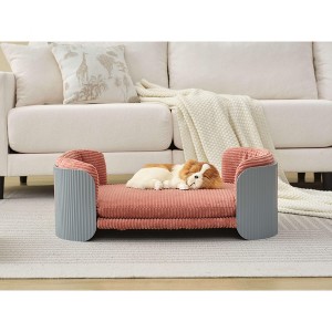 Gulches Gray Pink Pet Bed - Scandinavian Style Elevated Cat Couch - 1 of 4