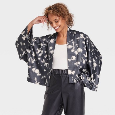 Women's Floral Print Short Duster - A New Day™ One Size