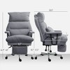 Executive Office Chair with Lumbar Support, Footrest, High Back Reclining Overstuffed Desk Chair with - 3 of 4