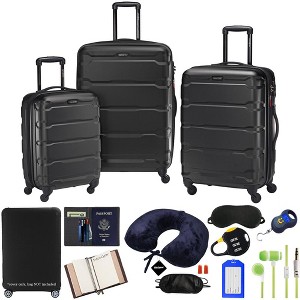Samsonite Omni Hardside Nested 3pc. Luggage Set, Black w/ 10pc Accessory Kit - 1 of 4