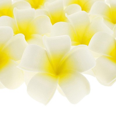 Juvale 60-Pack Hawaiian Plumeria Rubra Artificial Flowers for Crafts, Wedding Party Decorations, 2.5 In