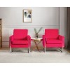Set of 2 Idmon Contemporary Tufted Wooden Upholstered Club Chair with Metal Legs for Bedroom and Living Room Club Chair| ART OF LIVING DESIGNS - 2 of 4