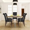 Set of 2 Tufted Upholstered Dining Chairs with High Back and Wood Legs, Fabric Parsons Side Chairs for Kitchen or Dining Room - 2 of 4