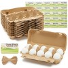 Okuna Outpost 15 Pack Brown Paper Cardboard Egg Carton with Jute String and  Stickers, Holds 10 Eggs Each