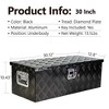 30 Inch Heavy Duty Aluminum Truck Bed Tool Box 5 Bar Tread Waterproof Truck Storage Organizer Chest With Handle Lock Keys,black - 4 of 4
