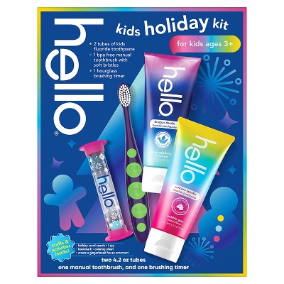 hello Kids' holiday Toothbrush & Toothpaste Gift Set