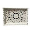 Essential Decor & Beyond 3-Piece Set White Wooden Mirrored Tray with Carved Design - 4 of 4