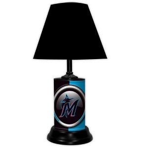 MLB 18-inch Desk/Table Lamp with Shade, with Team Logo, Miami Marlins - 1 of 1