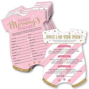 Big Dot of Happiness Little Princess Crown - 2-in-1 Pink and Gold Princess Baby Shower Cards - Activity Duo Games - Set of 20 - 1 of 4