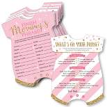 Big Dot of Happiness Little Princess Crown - 2-in-1 Pink and Gold Princess Baby Shower Cards - Activity Duo Games - Set of 20