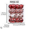 24pc Red and White Ornament Balls, Assorted Christmas Glitter Baubles| OrnamentallyYou - 4 of 4