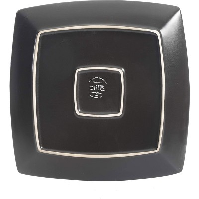Tequesta Taupe Ceramic Square Dinnerware Set, Service for 4