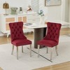 Dronkon Dining Chairs Set of 2, Upholstery with Chrome Steel Legs & Nailhead Trim, Modern Comfort Seating - 3 of 4