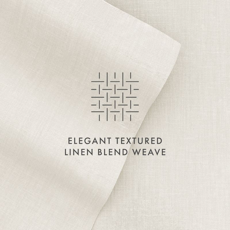 Linen Blend Premium Luxury Solid 4PC Bed Sheets Set - Becky Cameron, 4 of 19