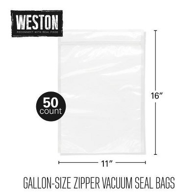 Weston Vacuum Sealer Zipper Bags Gallon 50ct 30-0211-w : Target
