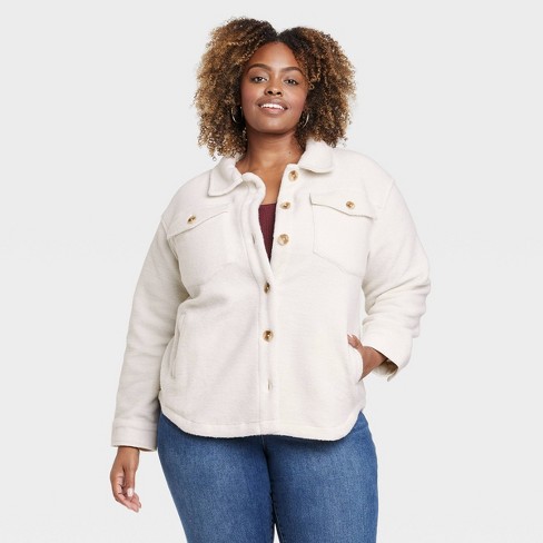 Plus size sale cream jacket