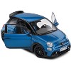 2022 Fiat 695 Abarth "Tributo 131 Rally" Podium Blue Metallic with Black Side Stripes 1/18 Diecast Model Car by Solido - 2 of 4