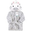 Hudson Baby Infant Girl Plush Animal Face Bathrobe, Gray Zebra, 0-9 Months - 2 of 3
