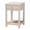 Baxton Studio Dansby Faux Shagreen 1 Drawer End Table Beige/Brass - 2 of 4